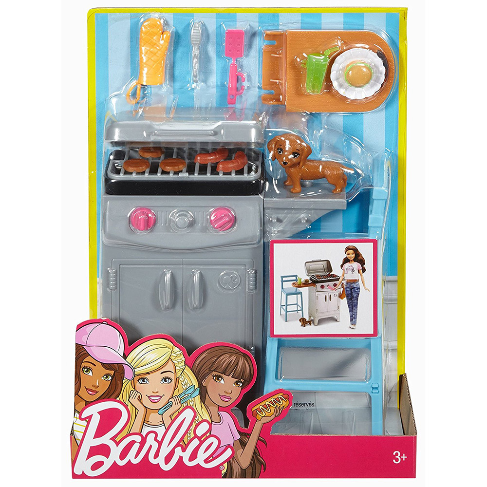 Barbie Açıkhava Dekorasyon Barbekü Oyun Seti DVX48