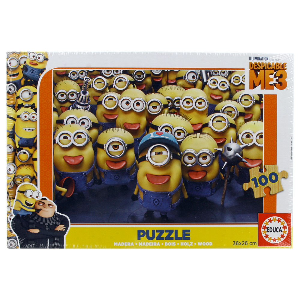 Educa Çocuk Ahşap 100 Minions 3 17233