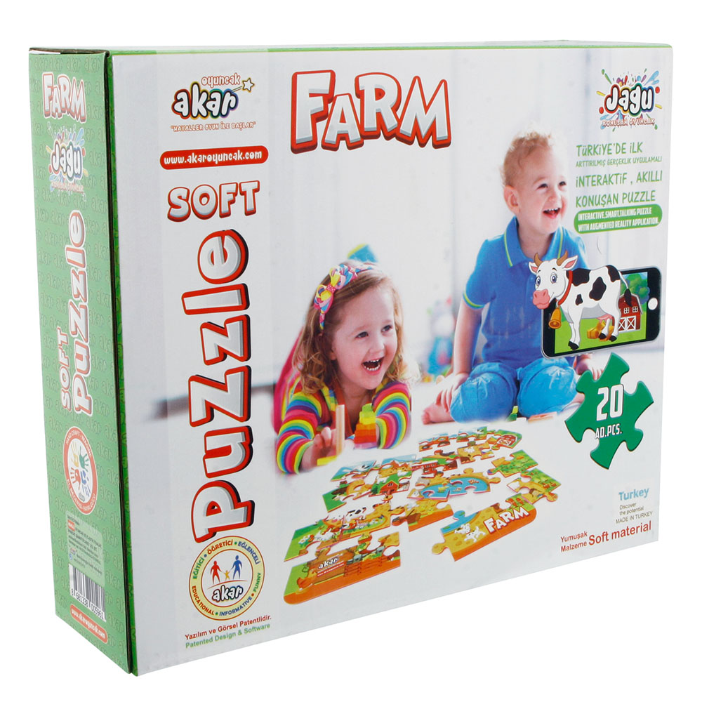 Akar Jagu 20 Parça Konuşan Yumuşak Puzzle Çiftlik
