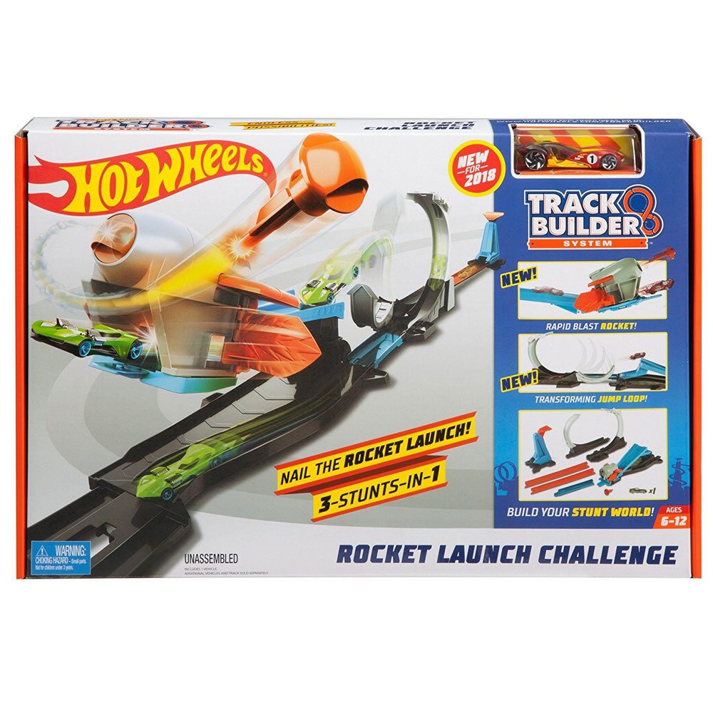 Hot Wheels Track Builder Süper Fırlatma Aksiyonu Yarış Seti