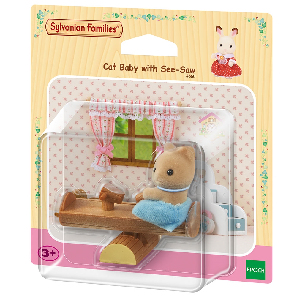 Sylvanian Families Cat Baby W See Saw