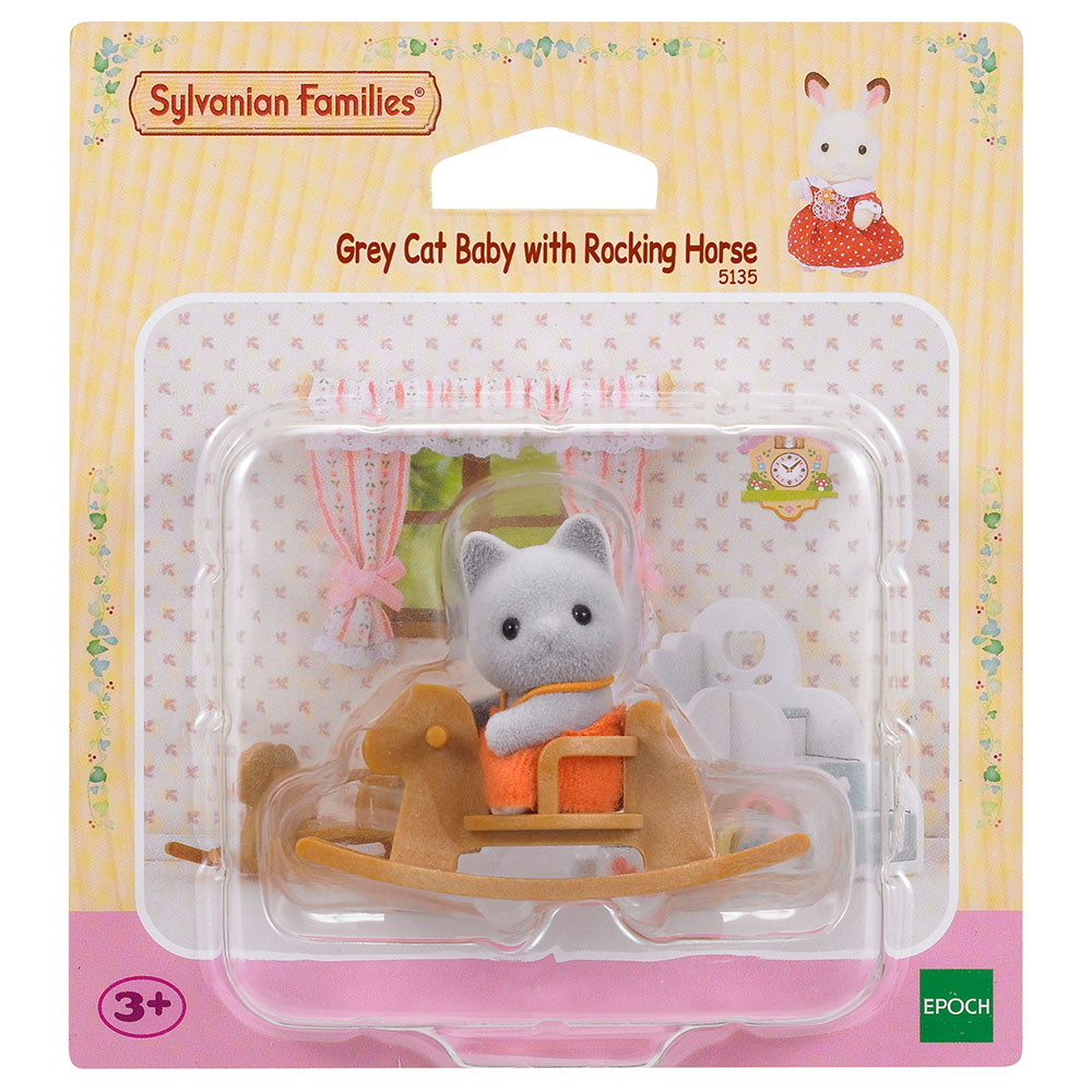 Sylvanian Families Cat Baby W Horse