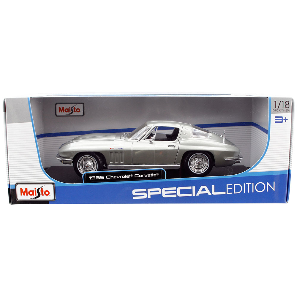 Maisto 1965 Chevrolet Corvette 1:18 Model Araba Gümüş