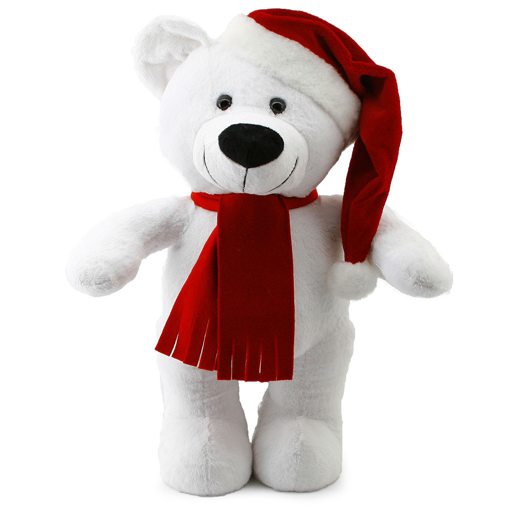 Yılbaşı Özel Noel Ayı 55 cm Beyaz
