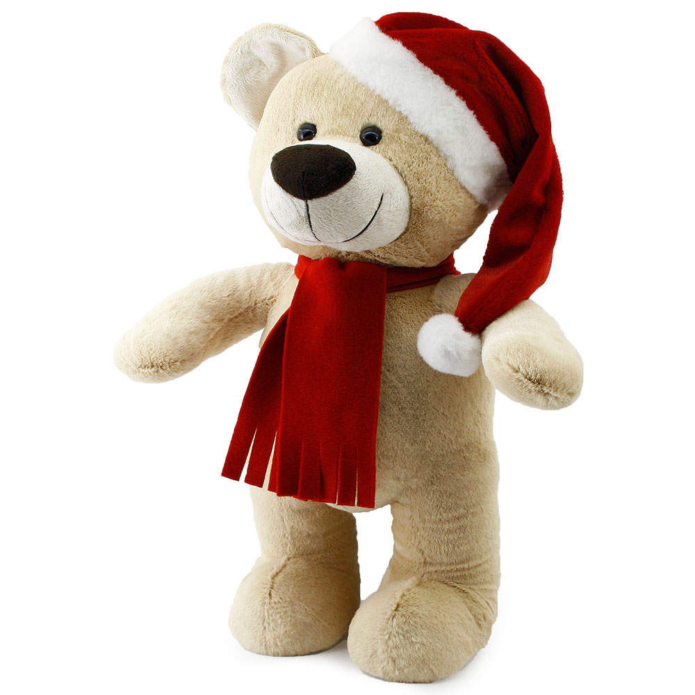 Yılbaşı Özel Noel Ayı 55 cm Krem