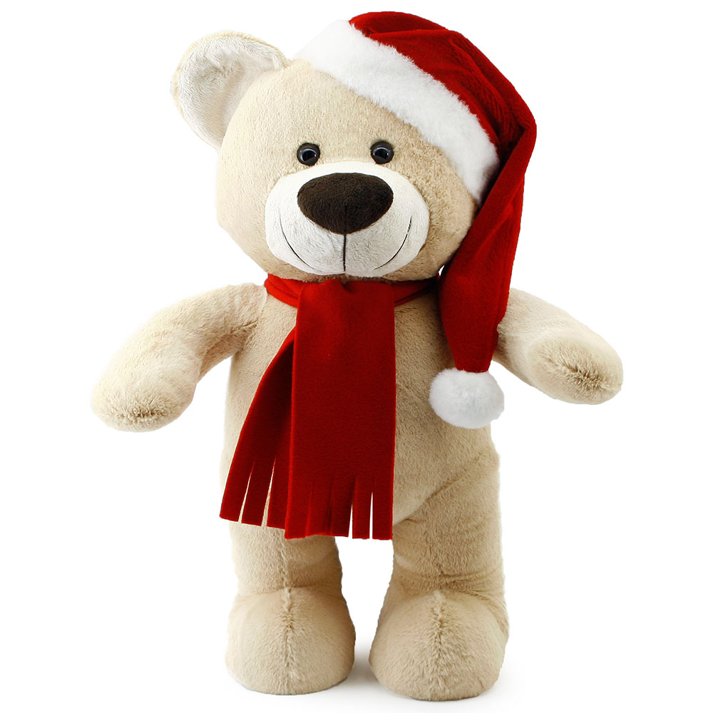 Yılbaşı Özel Noel Ayı 55 cm Krem