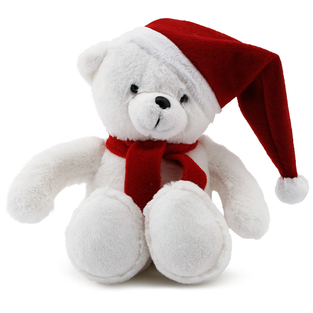 Yılbaşı Özel Noel Ayı 25 cm Beyaz