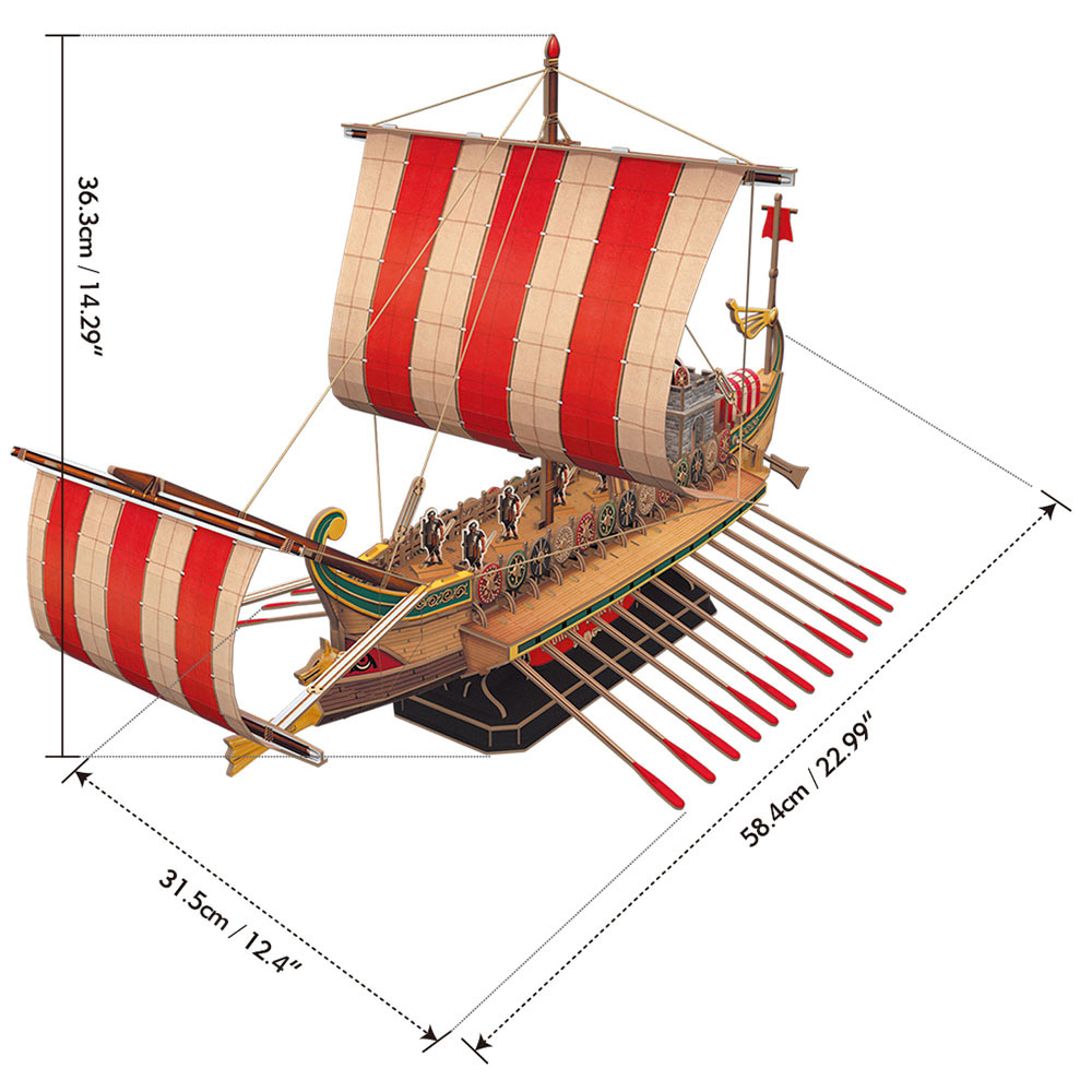 Cubic Fun 218 Parça Puzzle Antik Roma Savaş Gemisi