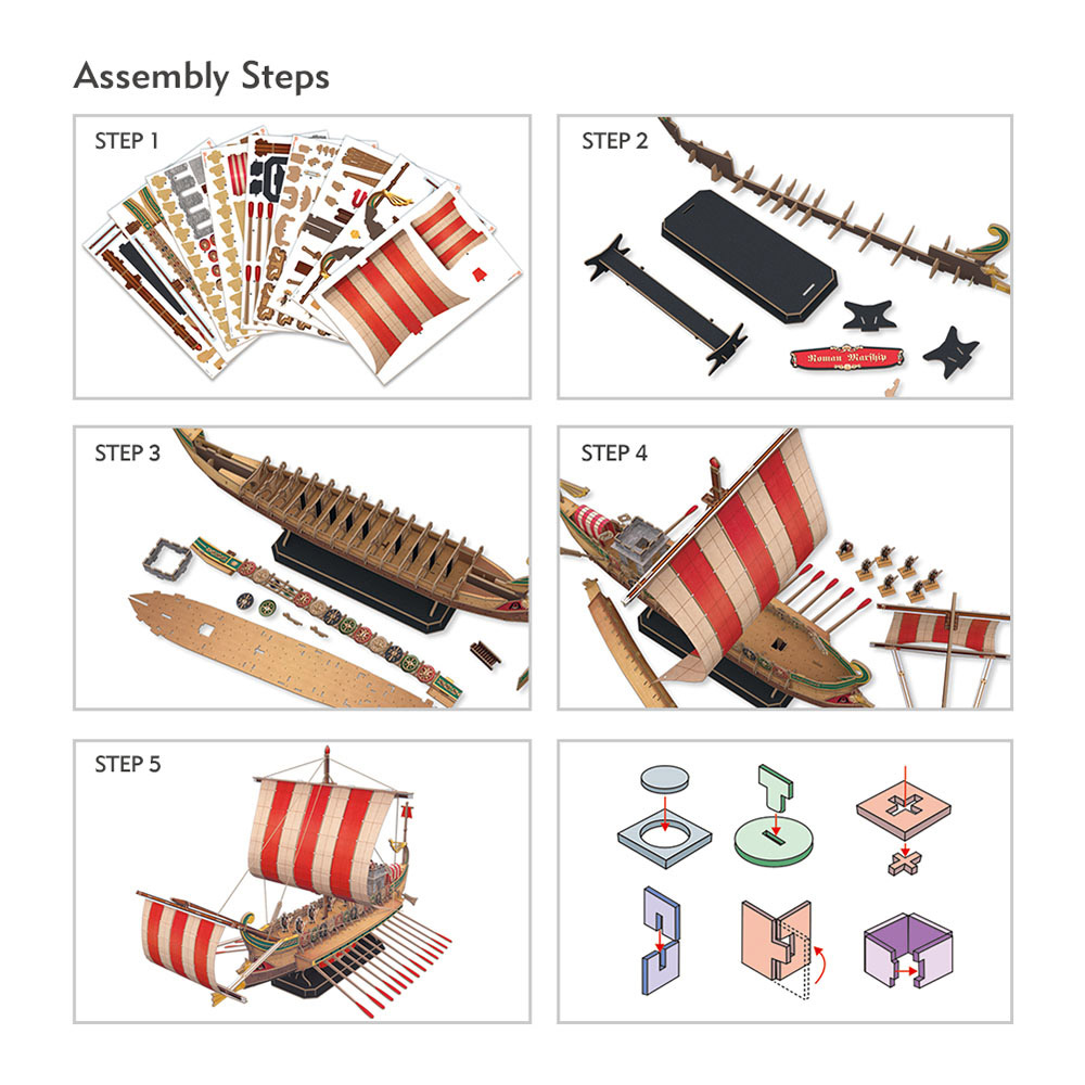 Cubic Fun 218 Parça Puzzle Antik Roma Savaş Gemisi