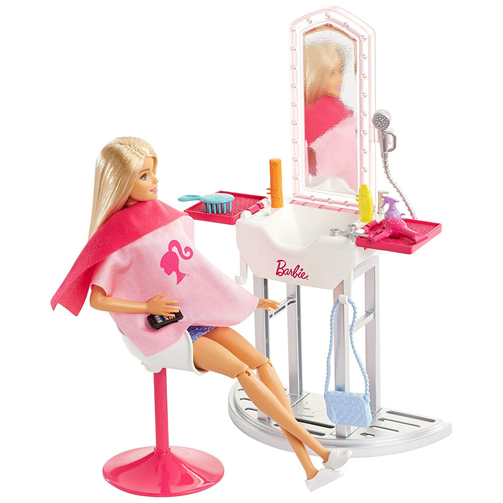 Barbie Bebek Ve Kuaför Oyun Seti FJB36