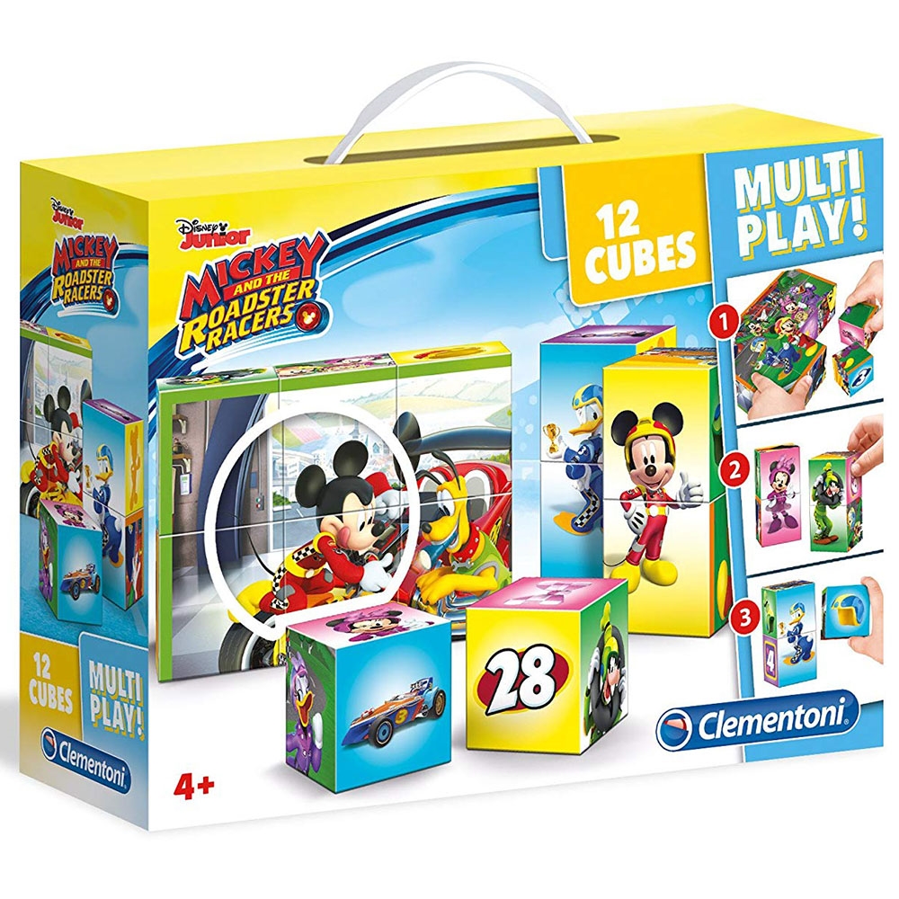 Clementoni Puzzle 12 Parça Multiplay Cubes Mickey