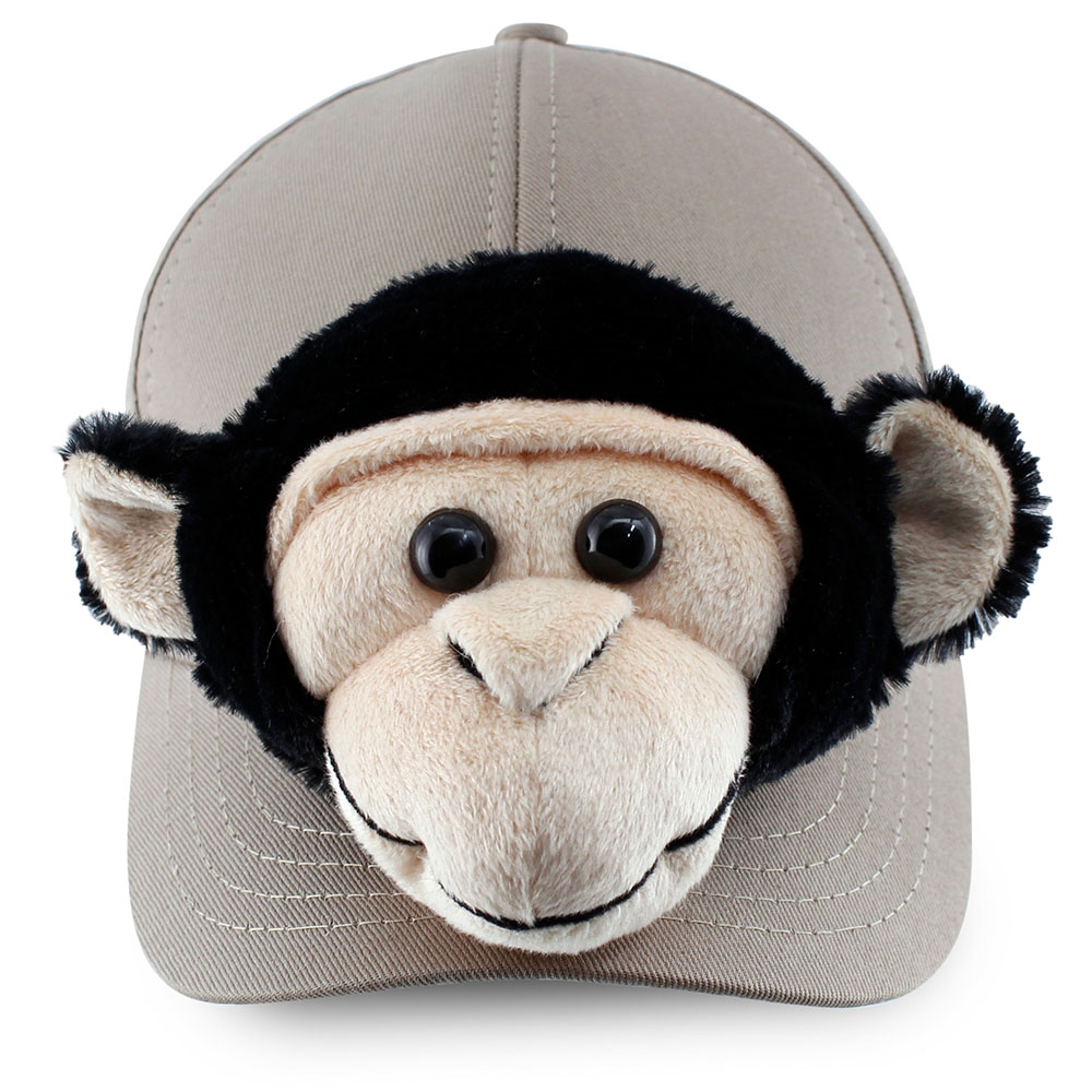 Neco Plush Maymun Kep Şapka Açık Kahverengi