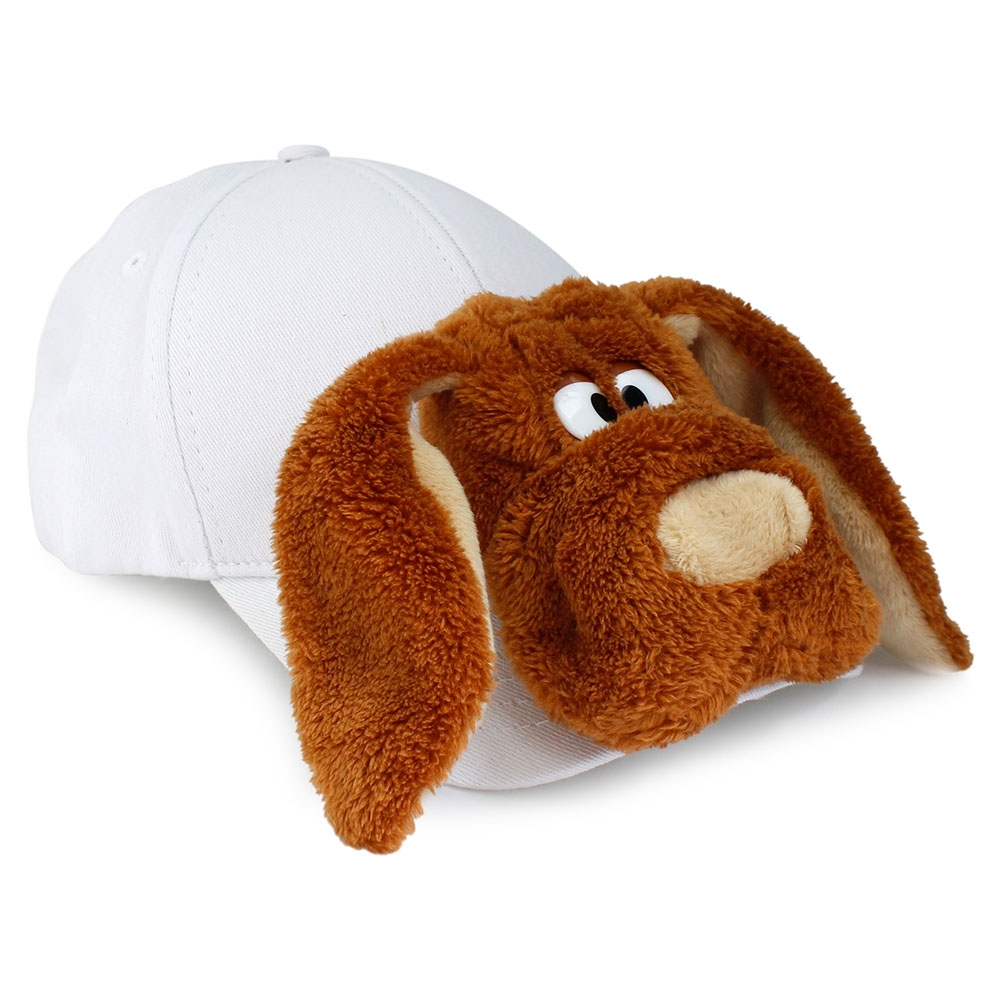 Neco Plush Buruşuk Köpek Kep Şapka Beyaz