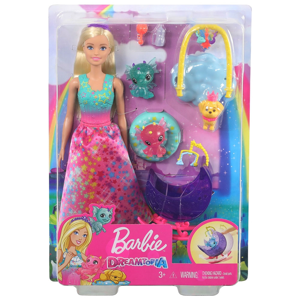Barbie Dreamtopia Prenses Bebek ve Aksesuarları Uyku Temalı Oyun