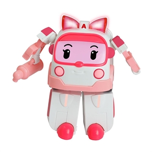 Robocar Poli Işıklı Transformers Robot Figür Amber