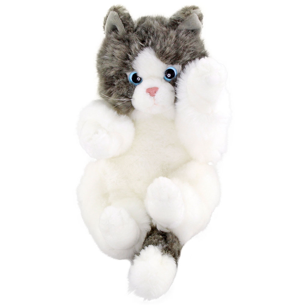 Animals Of The World Oyuncu Yavru Kedicik Gri Peluş Oyuncak 24 cm