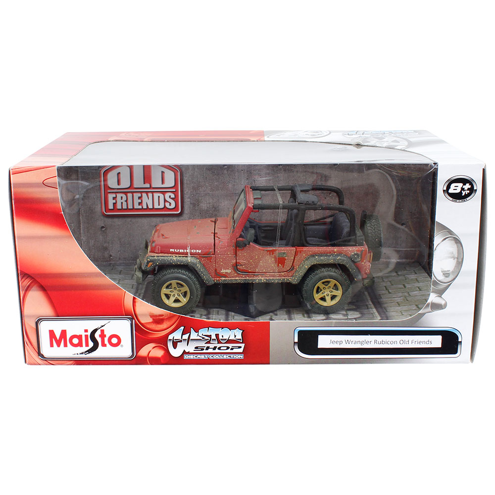 Maisto Jeep Wrangler Rubicon 1:27 Model Araba Old Friends Kırmızı