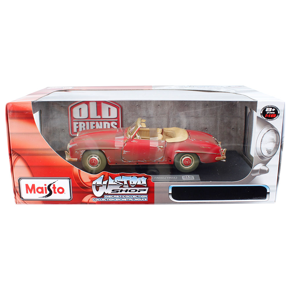 Maisto Mercedes 1955 190SL 1:18 Model Araba Old Friends Kırmızı