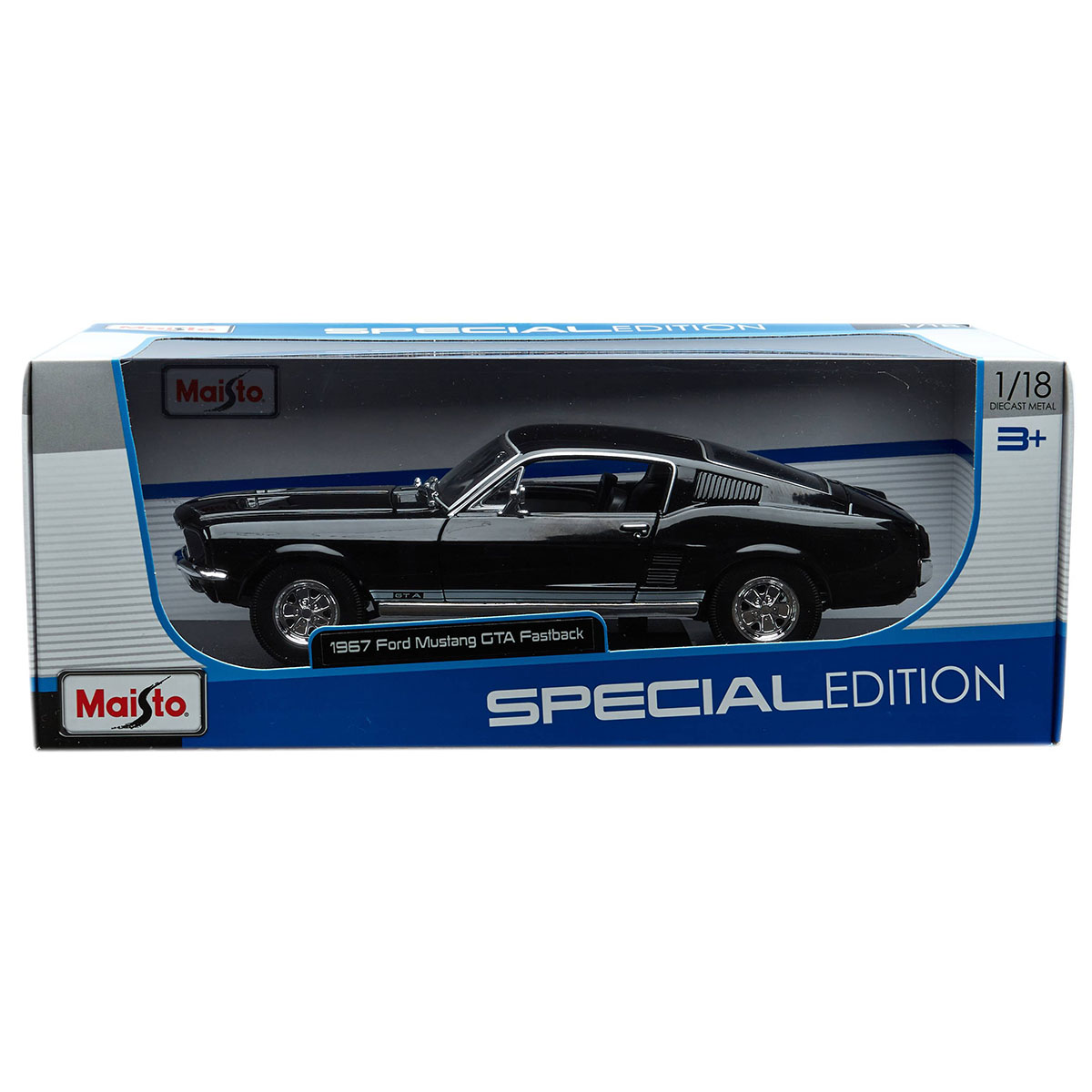 Maisto 1/18 1967 Ford Mustang GTA Fastback Model Araba - Siyah