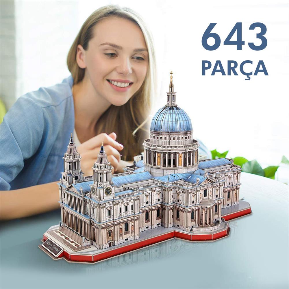 Cubic Fun Aziz Paul Katedrali 3D Puzzle (Büyük boy ve iç görünüml