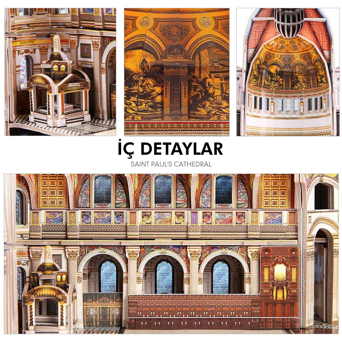 Cubic Fun Aziz Paul Katedrali 3D Puzzle (Büyük boy ve iç görünüml