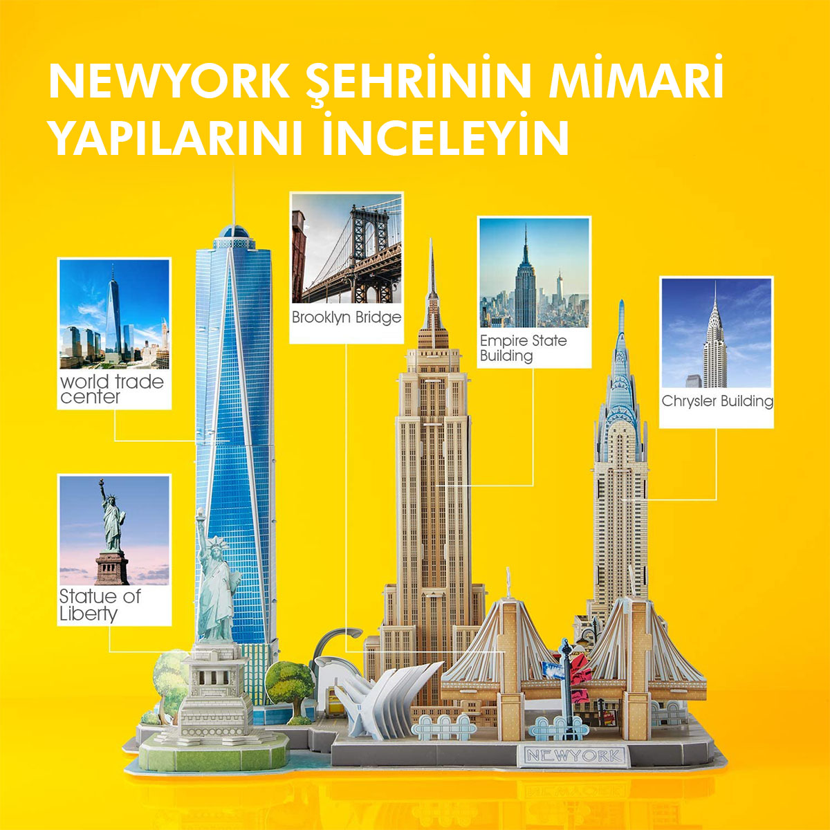 Cubic Fun 3D Puzzle City Line Serisi - New York City MC255h