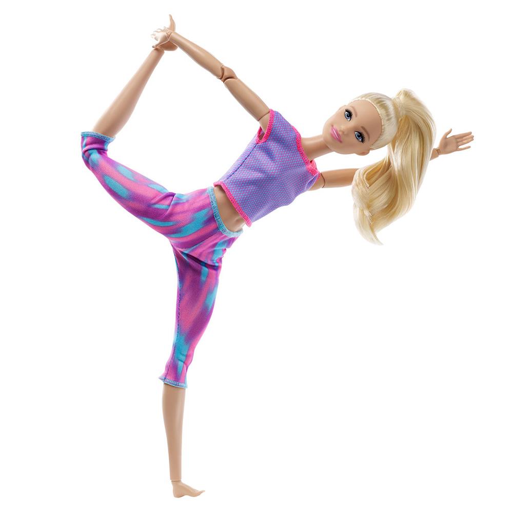 Barbie Sonsuz Hareket Bebeği - Sarışın, desenli taytlı