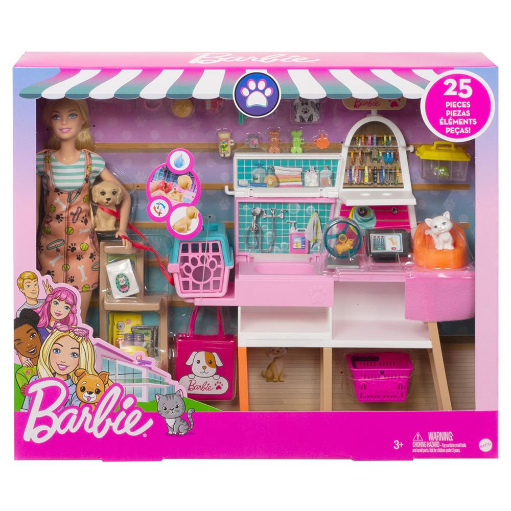 Barbie ve Evcil Hayvan Dükkanı Oyun Seti