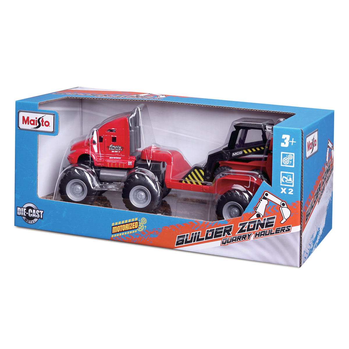 Maisto Builder Zone Taşıyıcı Tır Seti - Kırmızı Tır
