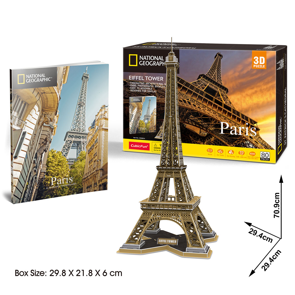CubicFun National Geographic Eyfel Kulesi 3D Puzzle 80 Parça