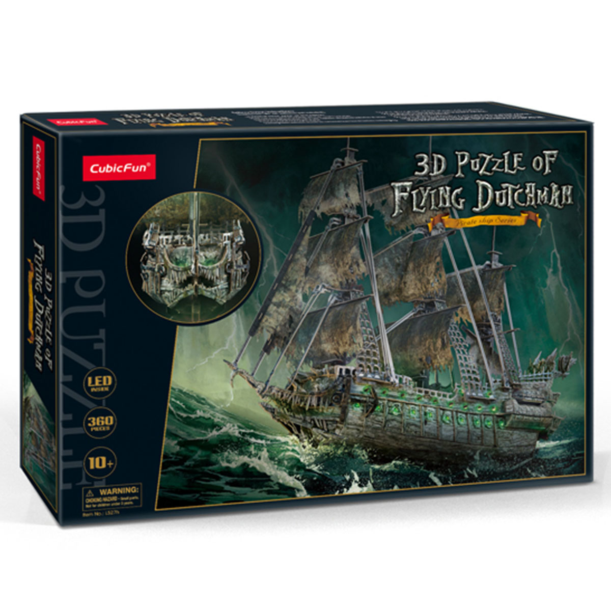 CubicFun Uçan Hollandalı Korsan Gemisi 3D Puzzle 360 Parça LED Iş
