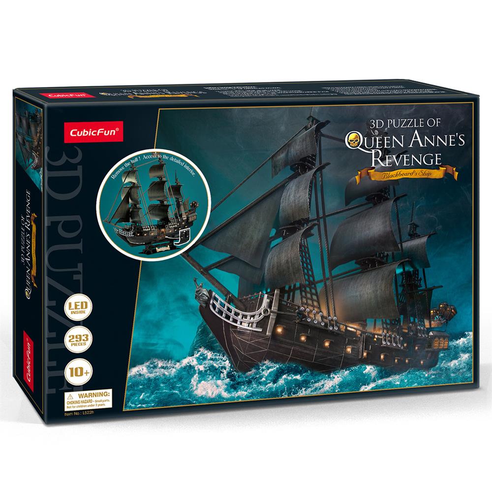 CubicFun Queen Anne's Revenge 3D Puzzle 293 Parça LED Işıklı