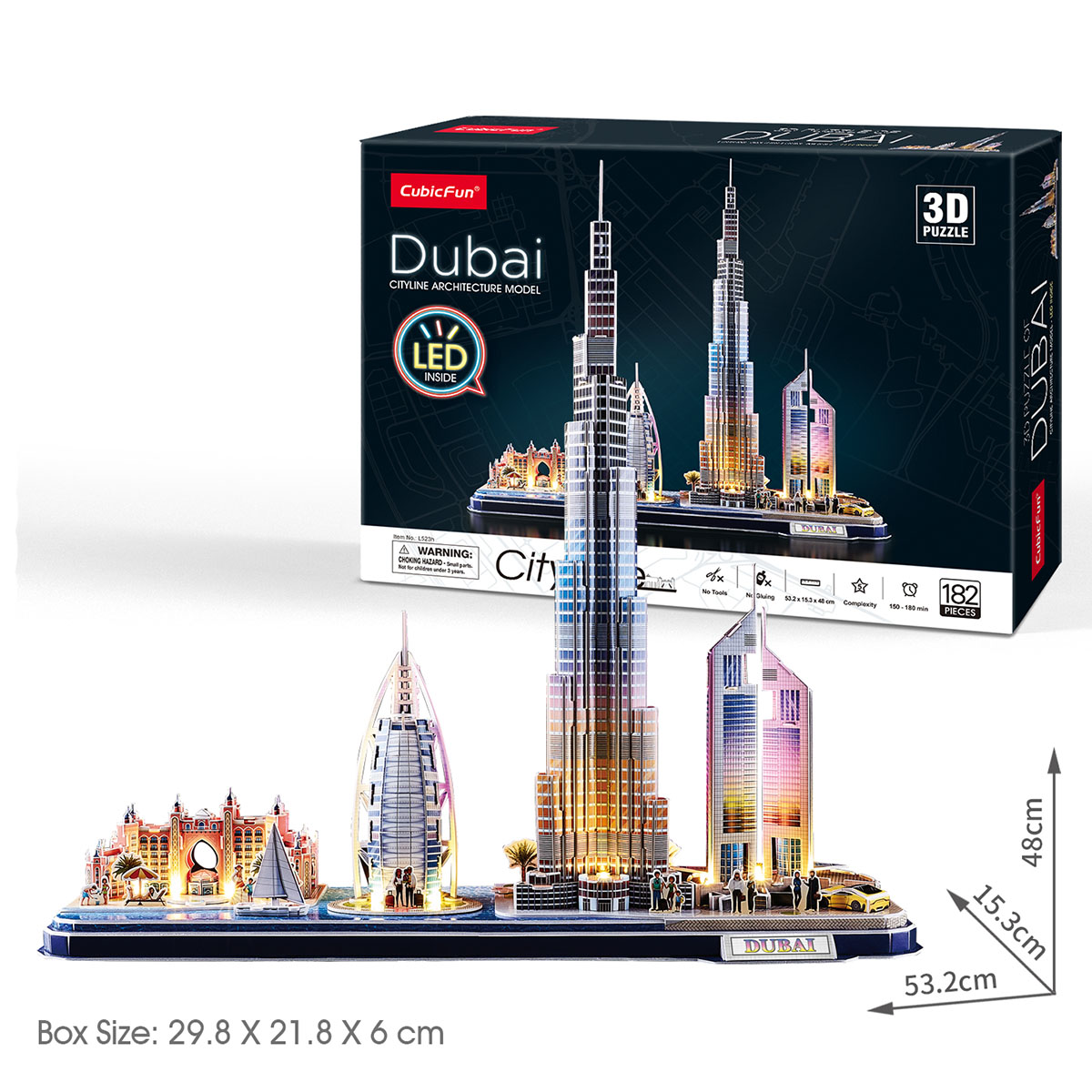 CubicFun Dubai 3D Puzzle 182 Parça LED Işıklı