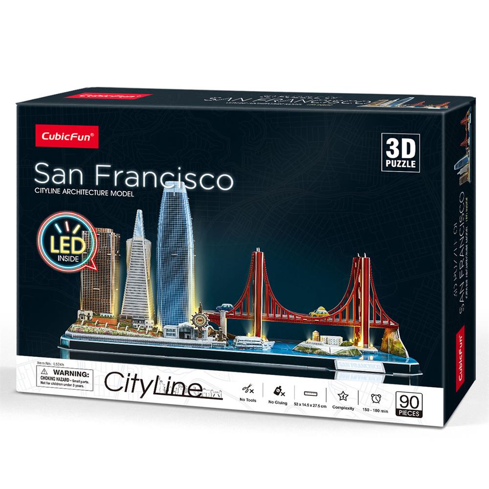 CubicFun San Francisco 3D Puzzle 90 Parça LED Işıklı