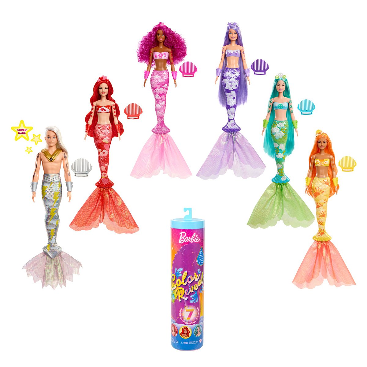 Barbie Color Reveal Renk Değiştiren Sürpriz Gökkuşağı Deniz Kızı