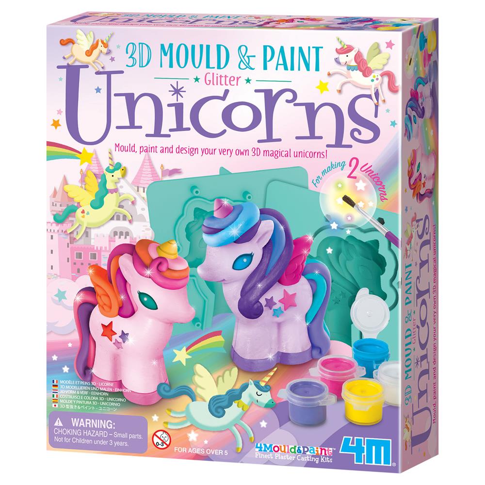 4M 3D Unicorn Kalıp ve Parıltılı Boyama Seti