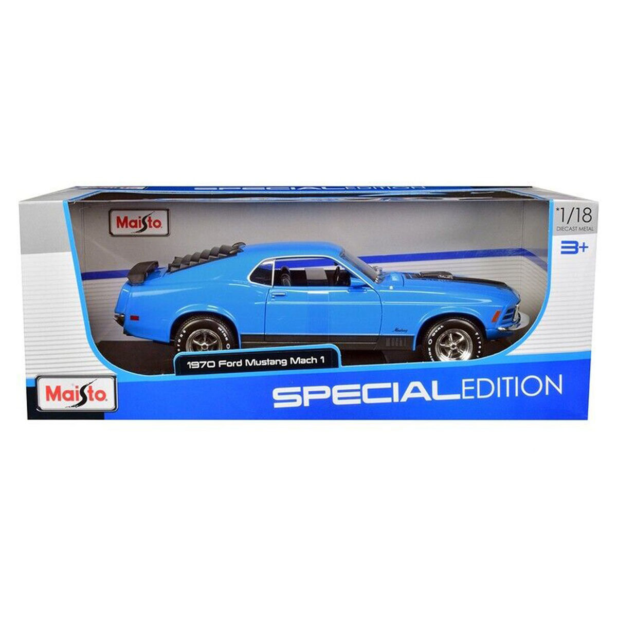 Maisto 1/18 1970 Ford Mustang Mach 1 - Mavi