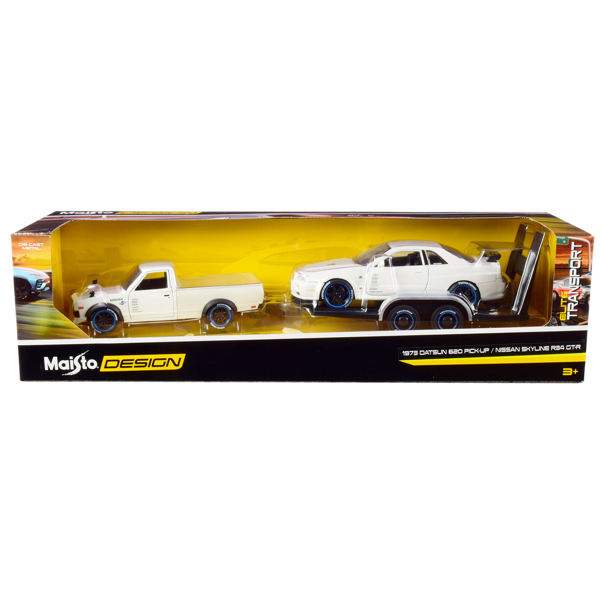Maisto 1/24 1973 Datsun Pick-Up / Nissan Skyline R34 GT-R Model A