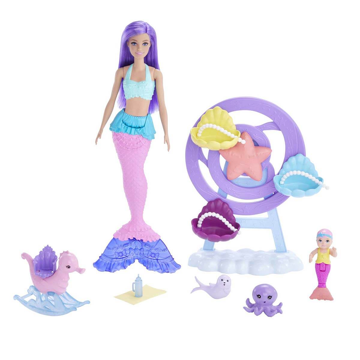 Barbie Dreamtopia Denizkızı Bebek ve Çocuk Oyun Alanı HLC30