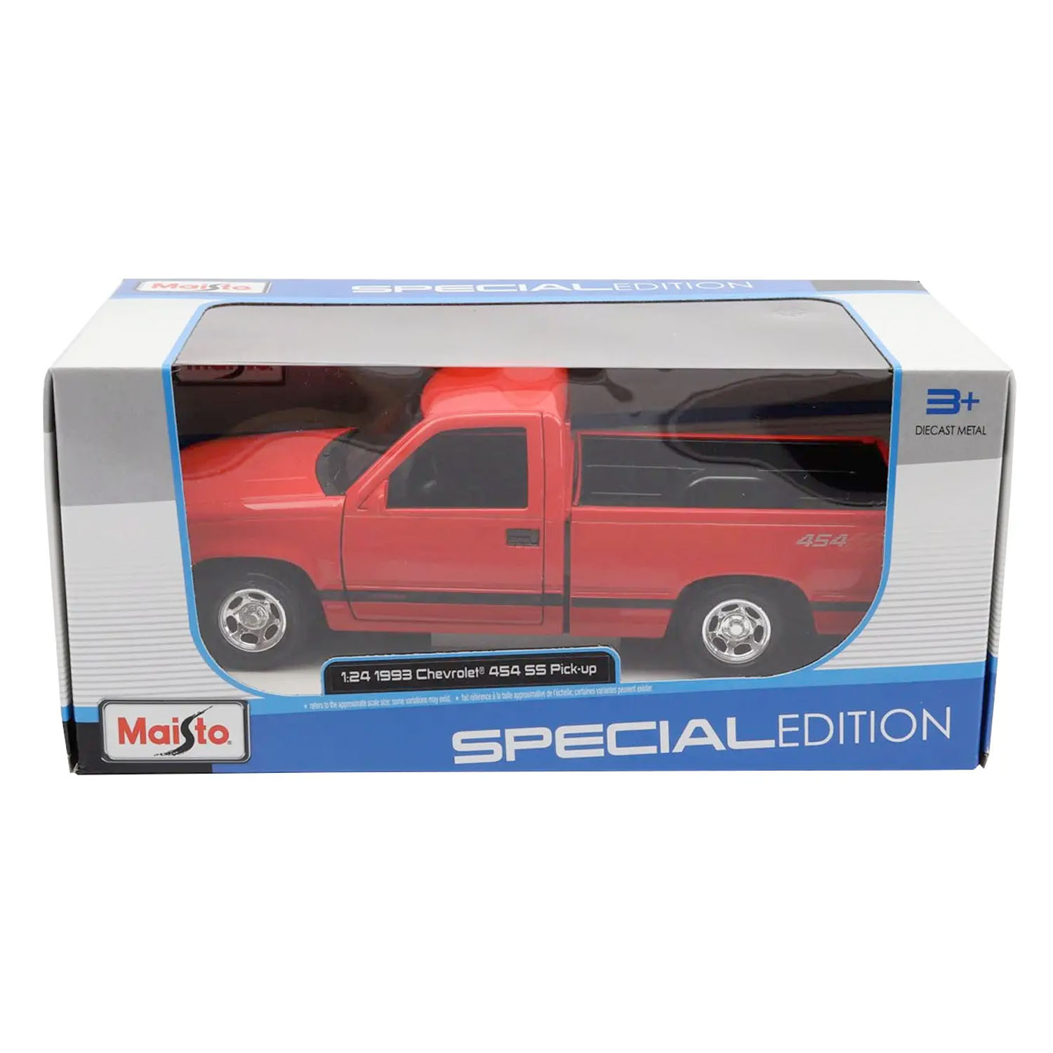 Maisto 1993 Chevrolet 454 SS Pick-Up Model Araba 1/24 - Kırmızı