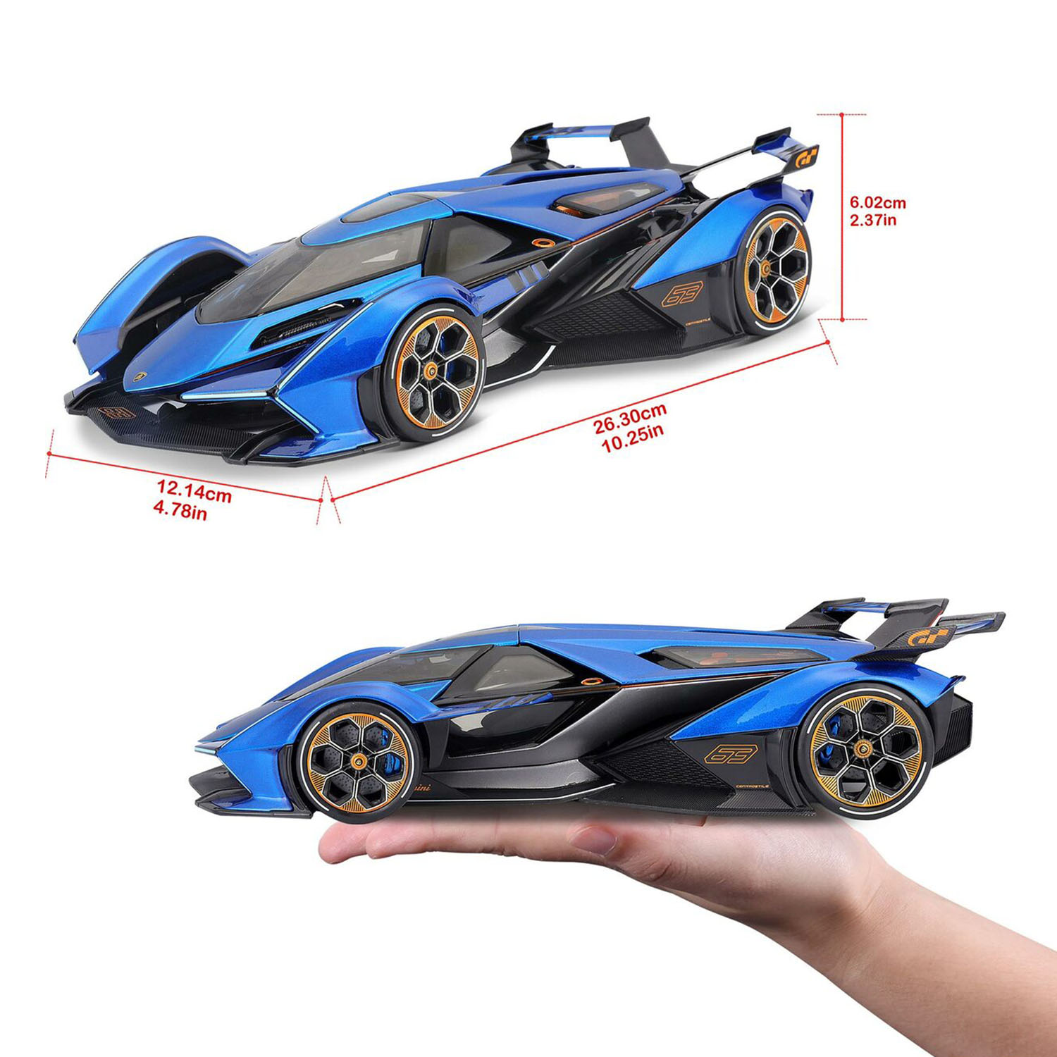 Lamborghini V12 Vision Gran Turismo Model Araba 1/18 - Mavi