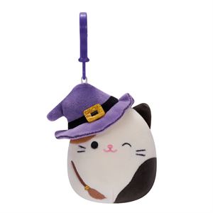 Squishmallows Halloween Anahtarlık - Mor Şapkalı Kedi Cam