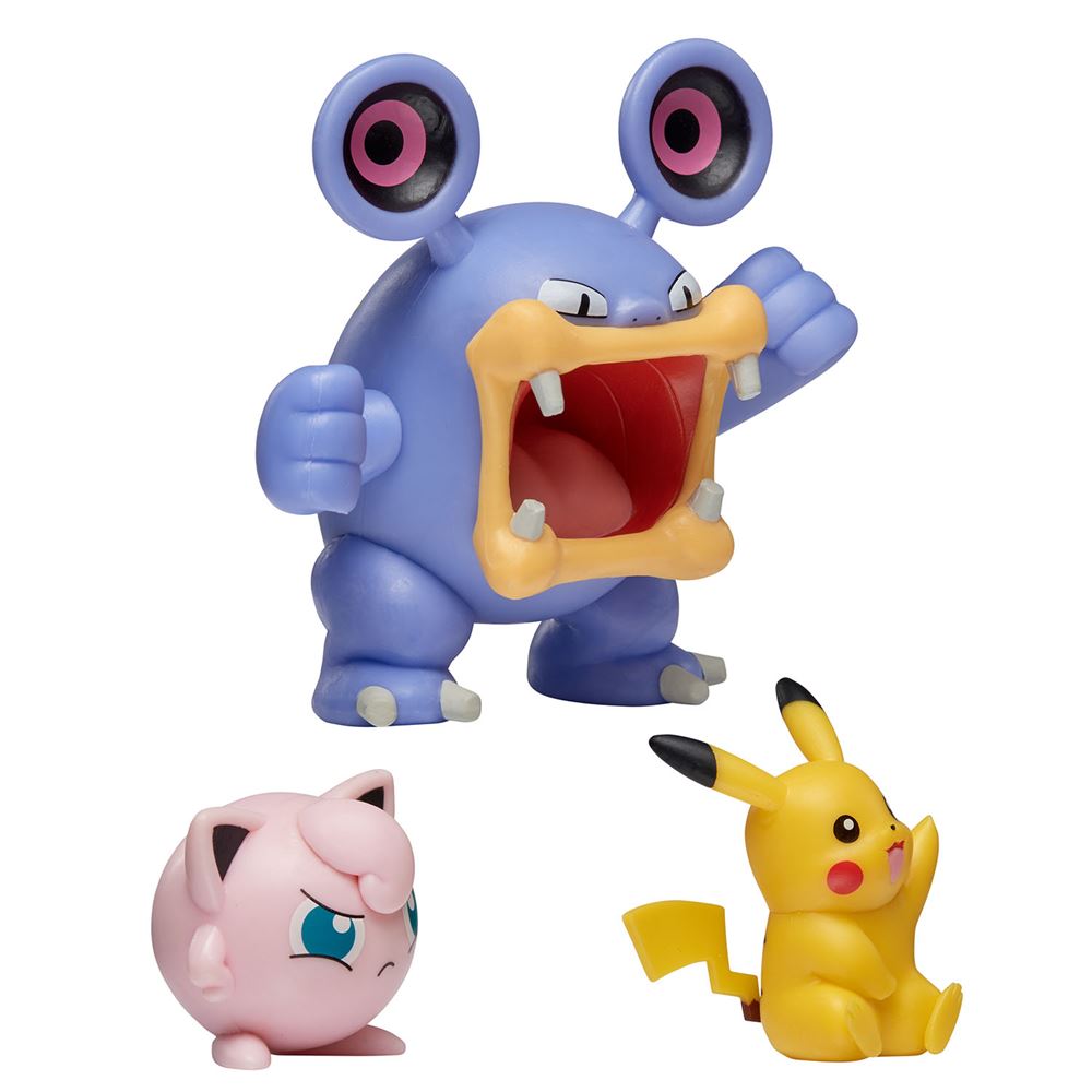 Pokemon Battle 3'lü Figür Seti - Loudred + Pikachu + Jigglypuff