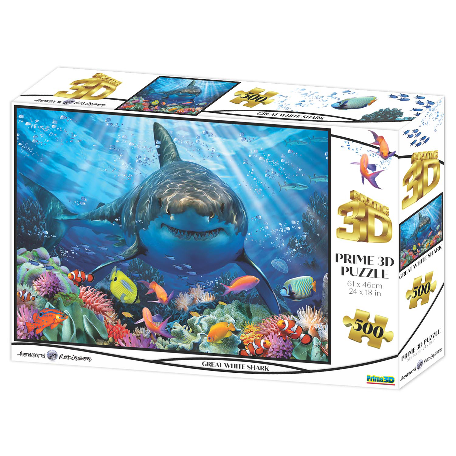 Prime 3D - Büyük Beyaz Köpekbalığı 500 Parça Yetişkin Puzzle 1036