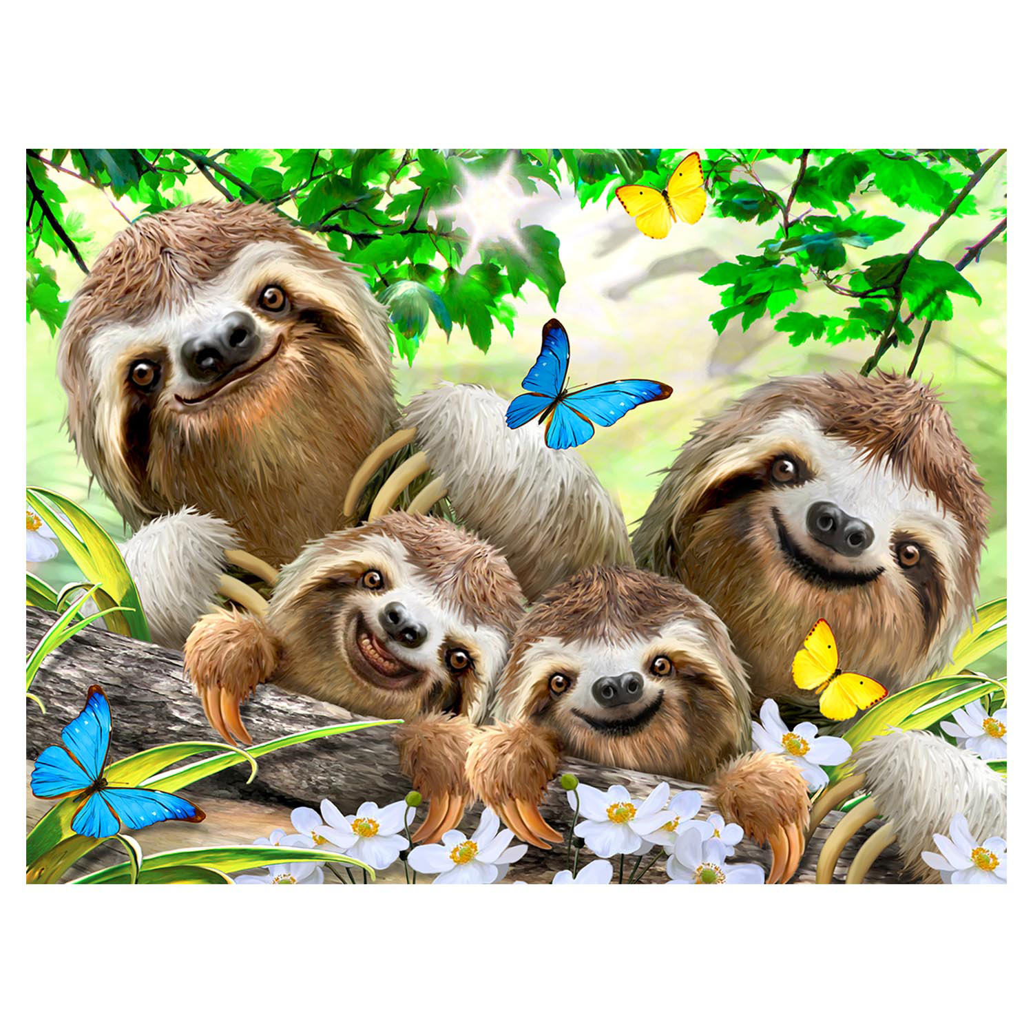 Prime 3D - Tembel Hayvan Pelüş ve Selfie 48 Parça Puzzle 15804