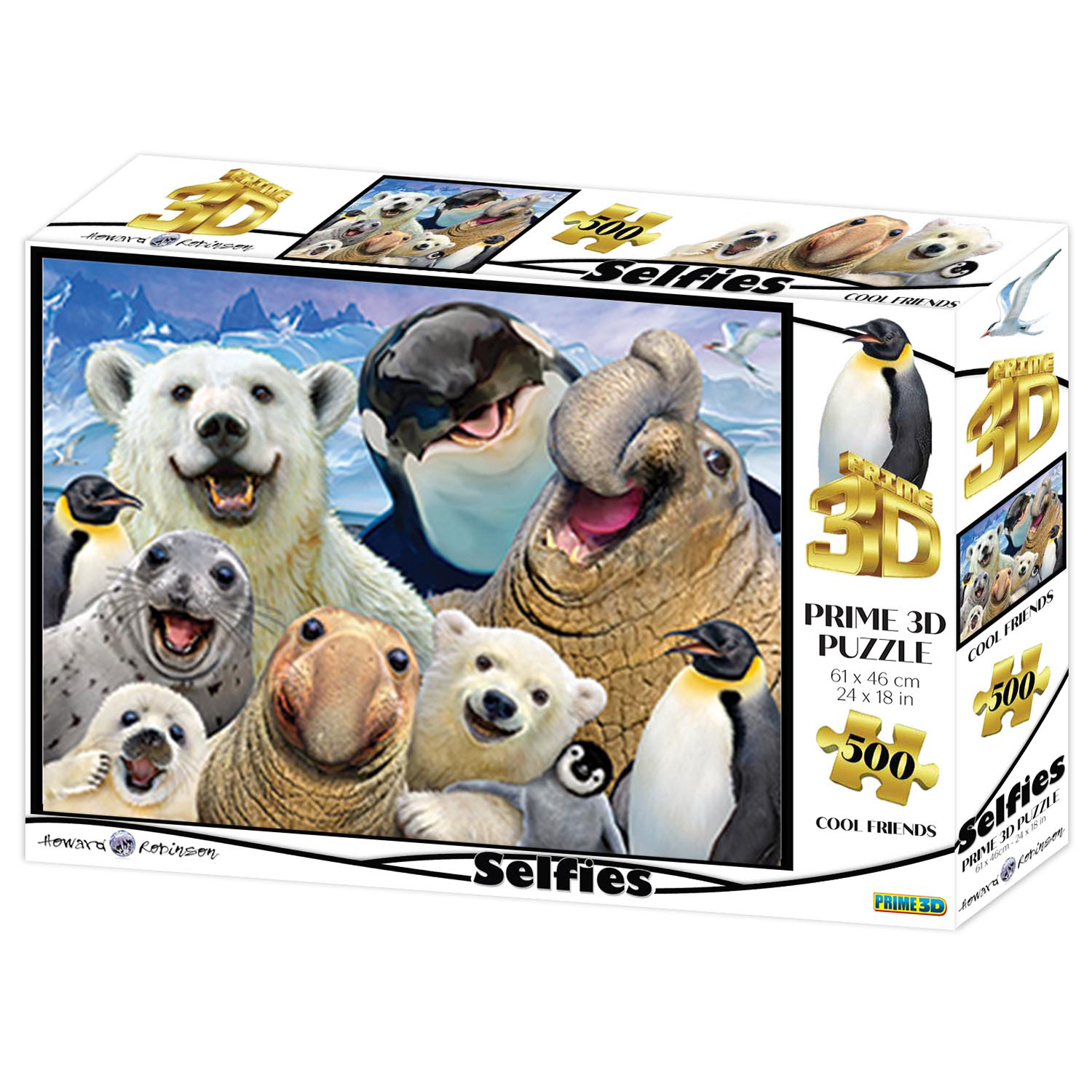Prime 3D - Kutup Hayvanları Selfie 500 Parça Yetişkin Puzzle 1037