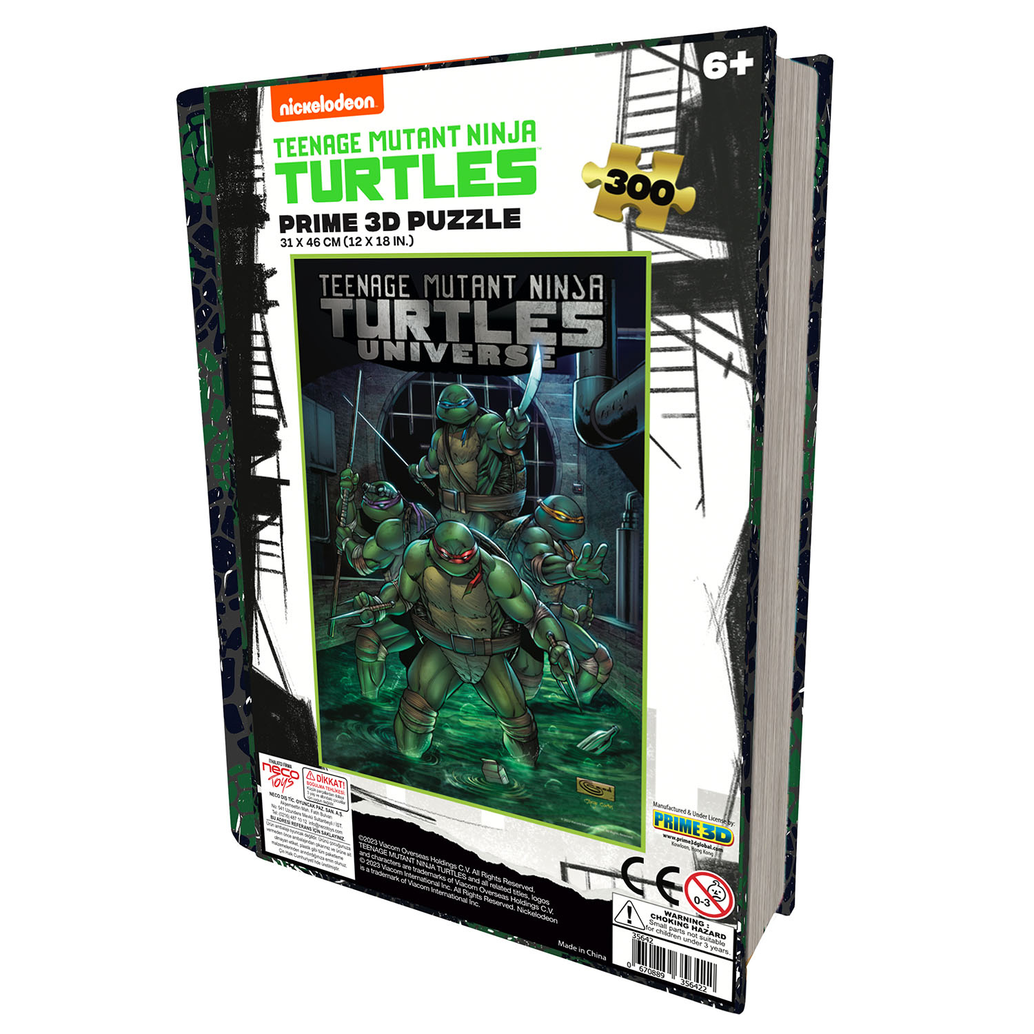Prime 3D - Ninja Kaplumbağalar 300 Parça Puzzle 35642 - Metal Kut