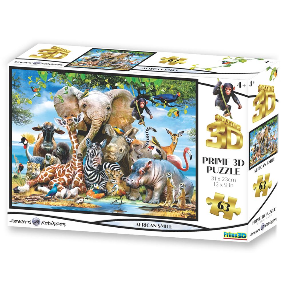 Prime 3D - Afrika Smile 63 Parça Puzzle 10638