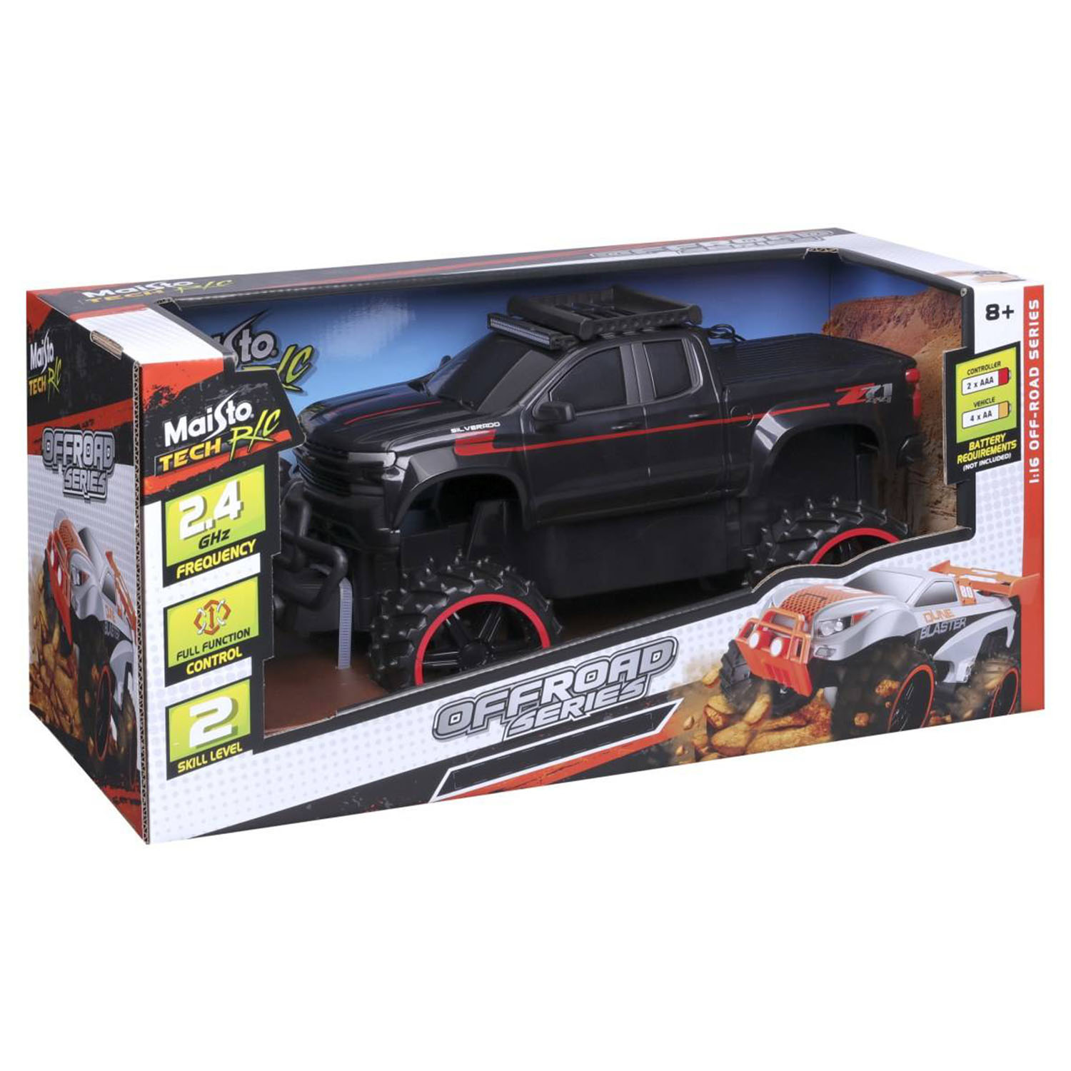 Maisto 1/16 2019 Chevrolet Silverado Kumandalı Araba Siyah