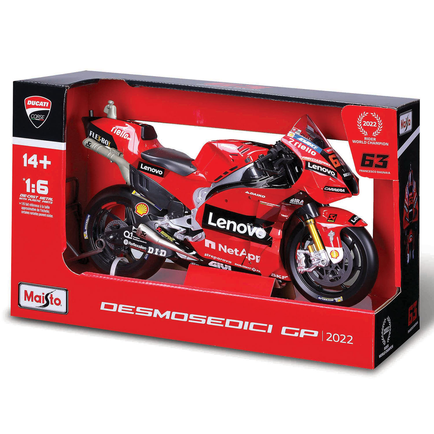 Maisto 1:6 Ducati Desmosedici GP 2022 Motosiklet 32229